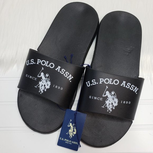 Us Polo Assn Mens Casual Slide Sandals 
